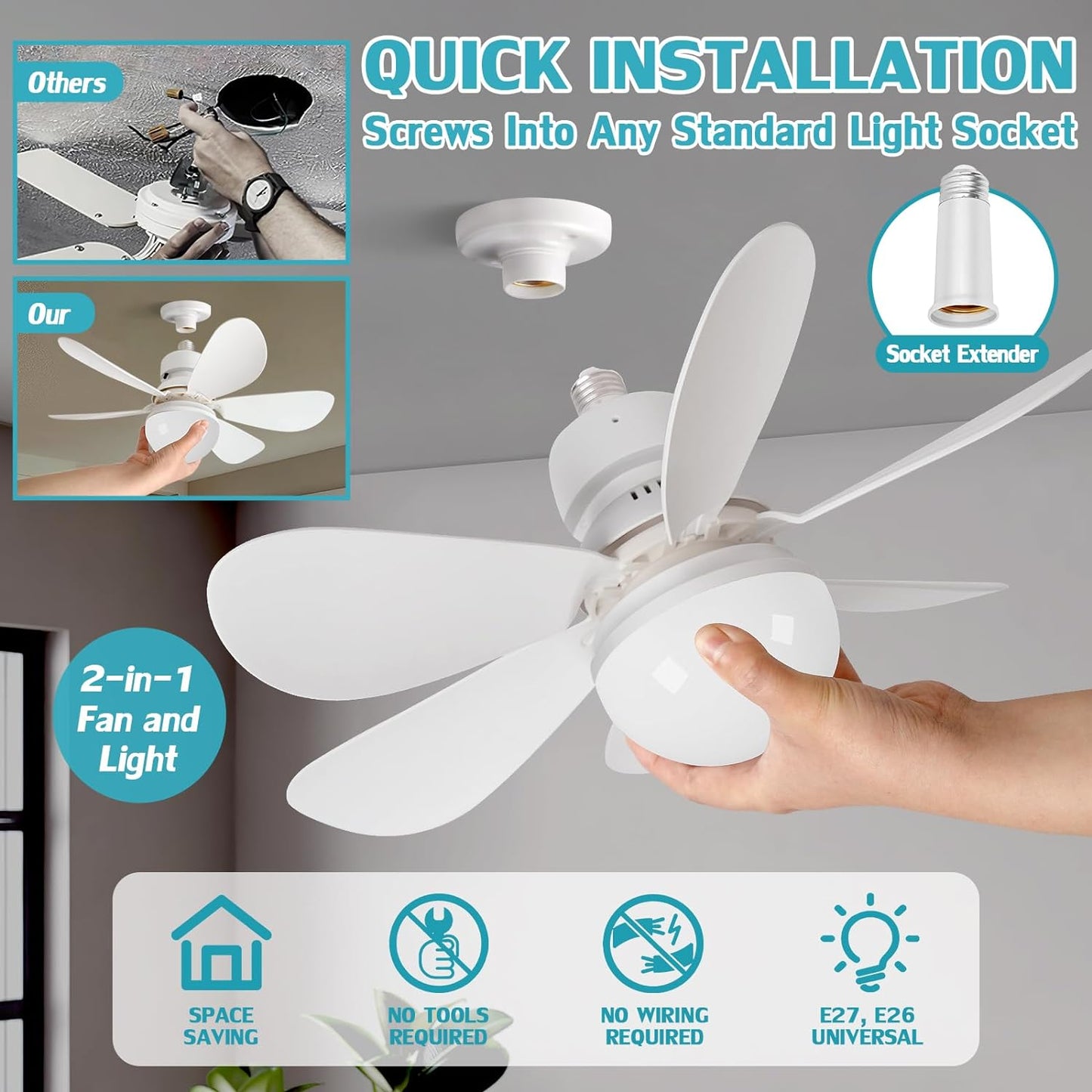 LED Luster sa Ventilatorom 100w