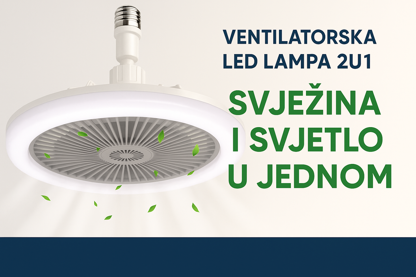2u1 LED Lampa i Ventilator 30w