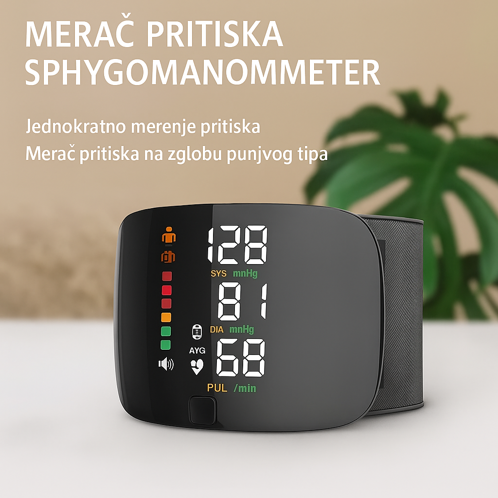 Digitalni Mjerač Krvnog Pritiska/Tlakomjer za Zglob