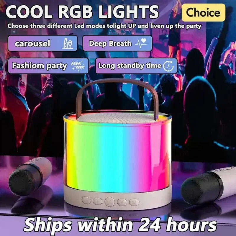K52 KARAOKE - Bežični Bluetooth Zvučnik sa Dvostrukim Mikrofonom i RGB Osvjetljenjem