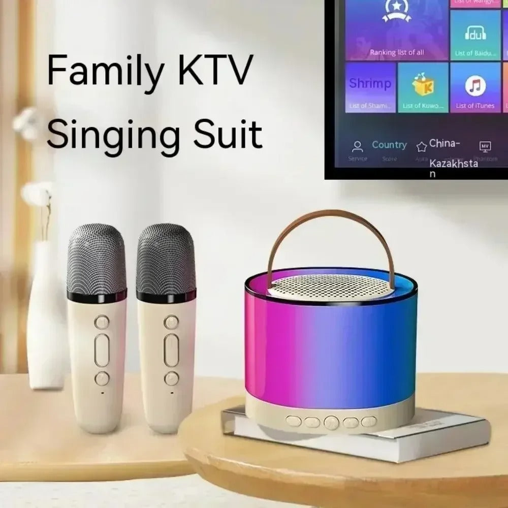 K52 KARAOKE - Bežični Bluetooth Zvučnik sa Dvostrukim Mikrofonom i RGB Osvjetljenjem