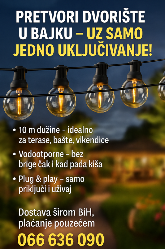 Vodootporne Sijalice za Baštu i Dvorište 10m