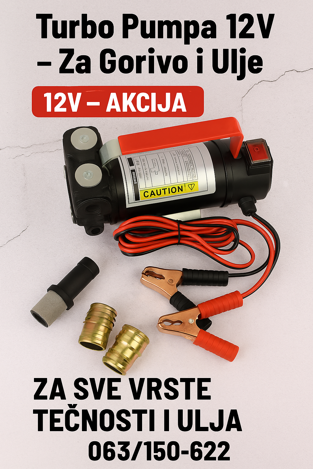 Turbo Pumpa 12/24V – ZA SVE VRSTE TEČNOSTI I ULJA