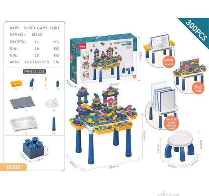 Multifunkcionalni sto za slaganje kockica sa kockicama i stolicom