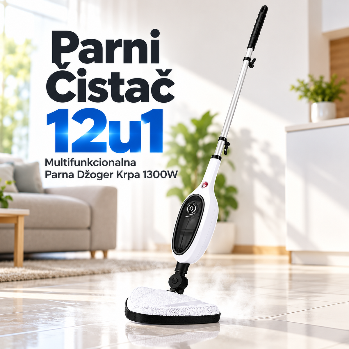 Parni Čistač 12u1 – Multifunkcionalna Parna Džoger Krpa 1300W