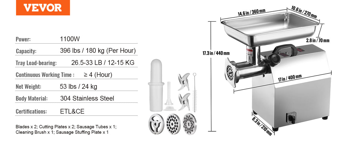 Inox PROFESIONAL - Mašina za Mljevenje Mesa